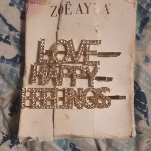 Zoe Ayla Gold Hair Clips with Rhinestones